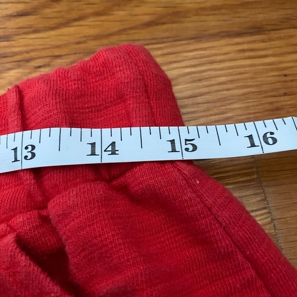 LOFT Womens Knit Mini Skirt Size Small Red Elastic Tie Waist Pockets Cotton - Picture 6 of 7